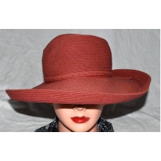 San Diego Hat Co Brick Red Floppy Wide Brim w/ Side Bow Mujers Sun Hat One Size   eb-21619601